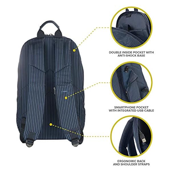 Tucano-sport- och arbetsryggsäck för PC 15.6 tum och MacBook 15. Vadderade fickor för bärbar dator, surfplatta och iPad. Backpack Datorhållare för kvinnor och män. Mode och Design Ryggsäck för staden och resor