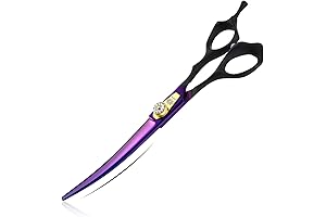 7.0 inches Professional Dog Grooming Purple Up Curved Scissors Set