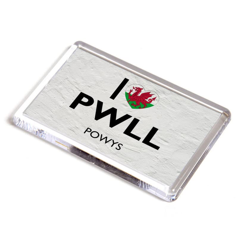 FRIDGE MAGNET - I Love Pwll, Powys, Wales