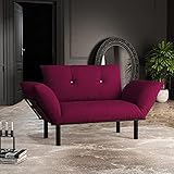HT Design Extra Wide Modern Loveseat Futon for Living Rooms and Bedroom, Removable Back and Seat Cus