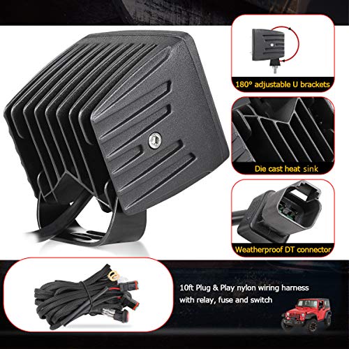 Swatow Industries 2PCS 3 Inch SAE Compliant Fog Lights DOT Approved Driving Lights LED Cubes Square LED Pod Lights for Truck SUV ATV UTV Boat Motorcycle