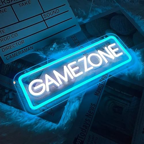 Image of LED Game Sign Game Zone Neon Signs Gaming Room Wall Art Decor Man Cave Lights Signs Gamer Home Bedroom Decoration USB Powered Brightness Adjustable