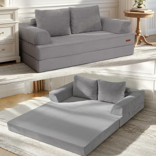 Image of COMAX Futon Sofa Bed, Convertible Sofa Bed, Folding Boneless Couches