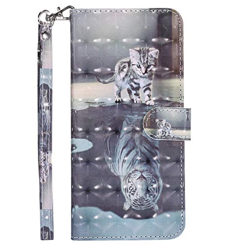 Robinsoni Xiaomi 6X/A2 Phone Case Leather PU Case Wallet Style Phone Cover Magnetic Folio Flip Case Shockproof Kickstand Case Heavy Duty Case Hard Case Silicone Inner Phone Cover Notebook Cover Tiger