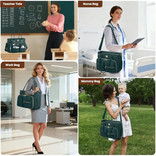 Image of Teacher Tote Bag for Women,Laptop Work Bag for Business Travel,Quilted Nurse Bible Computer Bag Briefcase Gift