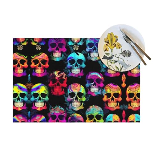 Sets de table tête de mort HYTTER faciles à nettoyer