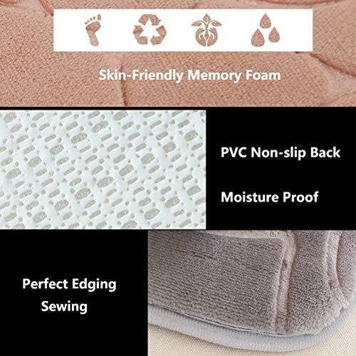 3 Stück rutschfeste Ständer Badematten Set atmungsaktivem Memory-Schaum Bad-Teppiche angenehm weiches Wasser saugfähig… – Bild 4