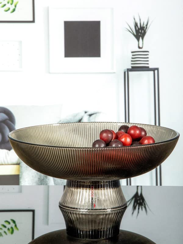 GOOD HOMES WITH WORD YSR Goodhomes Glass Fruit Bowl Ex6001-10A-L15, 1000 ML,Transparent