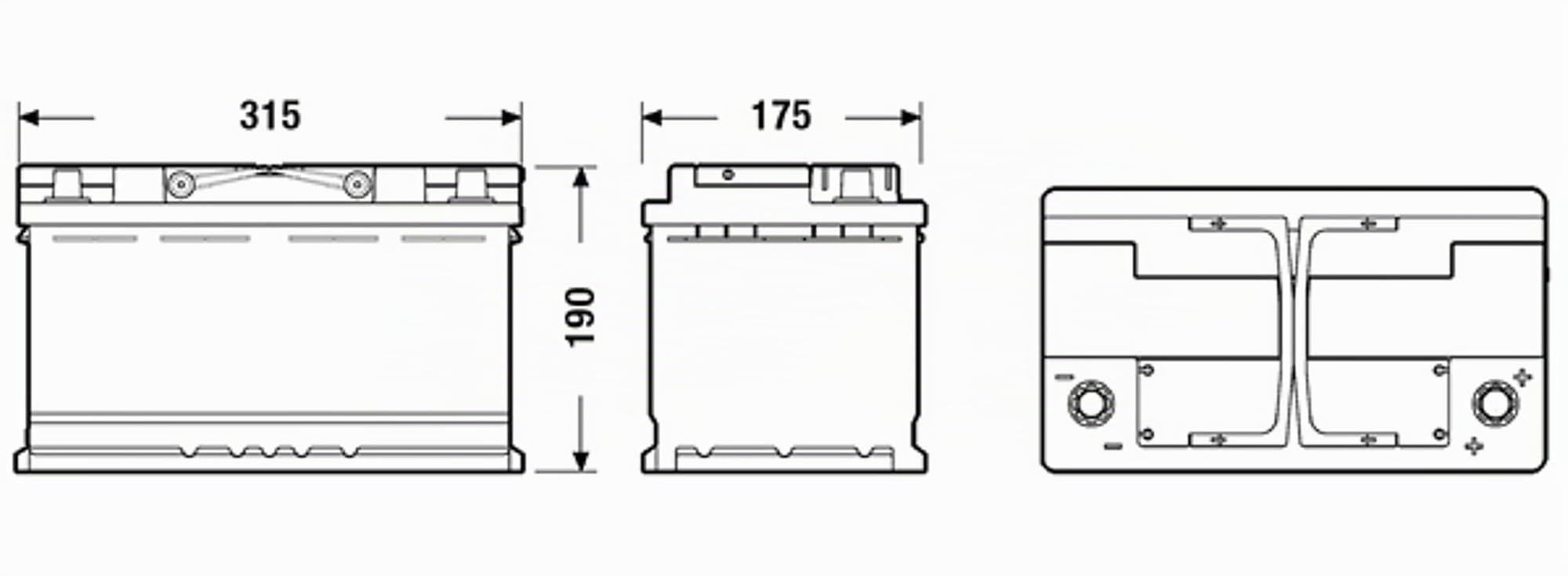 EXIDE Batería 82, Ah 800, A/EN EK820 L 315mm B 175mm H 190mm Compatible con BMW 5 Touring F11, AUDI A4 B8 Avant 8K5 A6 C7 Avant 4G5, 4GD, MERCEDES-BENZ Clase C T-modell S204, OPEL