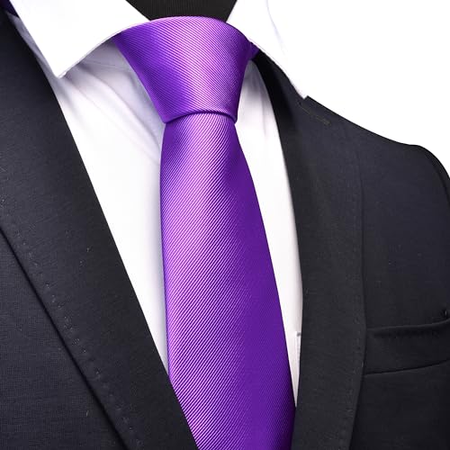 Image of GUSLESON Classic New 3.15 inch(8cm) Men's Solid Color Necktie Wedding Business Tie + Gift Box