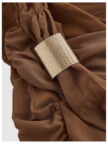 Verdusa Women's Sleeveless One Off Shoulder Asymmetrical Ruched Trendy Going Out Fitted Cropped Tops3