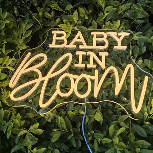 Image of Baby in Bloom Neon Sign For Baby Shower Decorations, Birthday Party Event Plan Backdrop Sign, Neon Light Sign For Baby Shower Decor Gifts (15.7x10.7in)