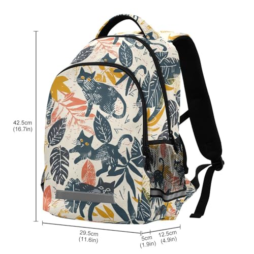 Patterned Kittens and Plants bulk backpacks for kids with big books bag for women mochilas para ni?a3