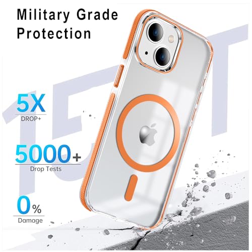 Image of MINTZZ ️ for iPhone 13 Case, Compatible with MagSafe, Military-Grade Protection, Yellowing Resistant, Scratch-Resistant TPU Back, Magnetic Phone Case for iPhone 13 Orange