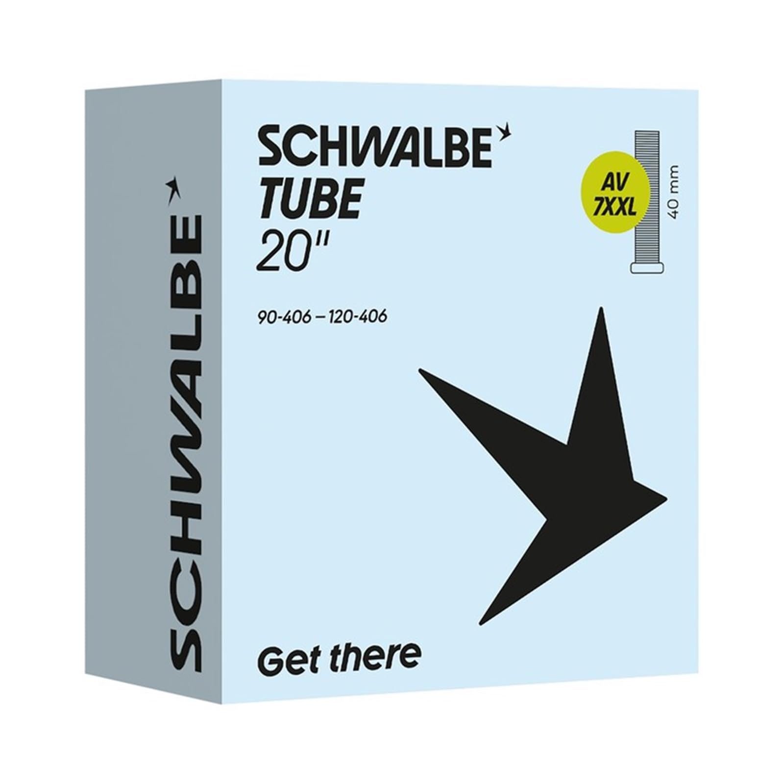 Schwalbe Bicycle Inner Tube AV7XXL 90/120-406 IB AGV 40 mm