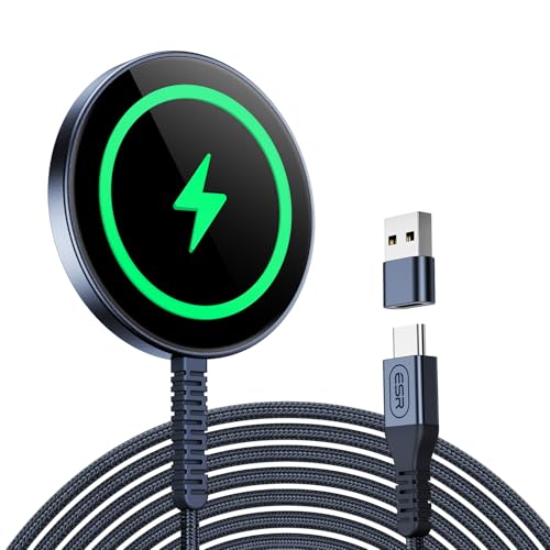 Image of ESR Magsafe Charger for iPhone, Wireless Charger Compatible with iPhone 17 /17e /16 /15 /14 /13 /12, Samsung Galaxy S26 Series, AirPods 4 /3 /AirPods Pro, Dark Blue