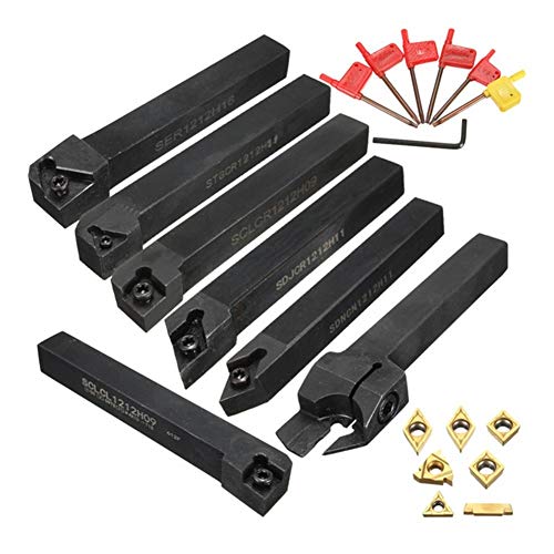 Ensemble de tournage CNC 12mm 21 pièces avec porte-outil de forage et plaquettes DCMT