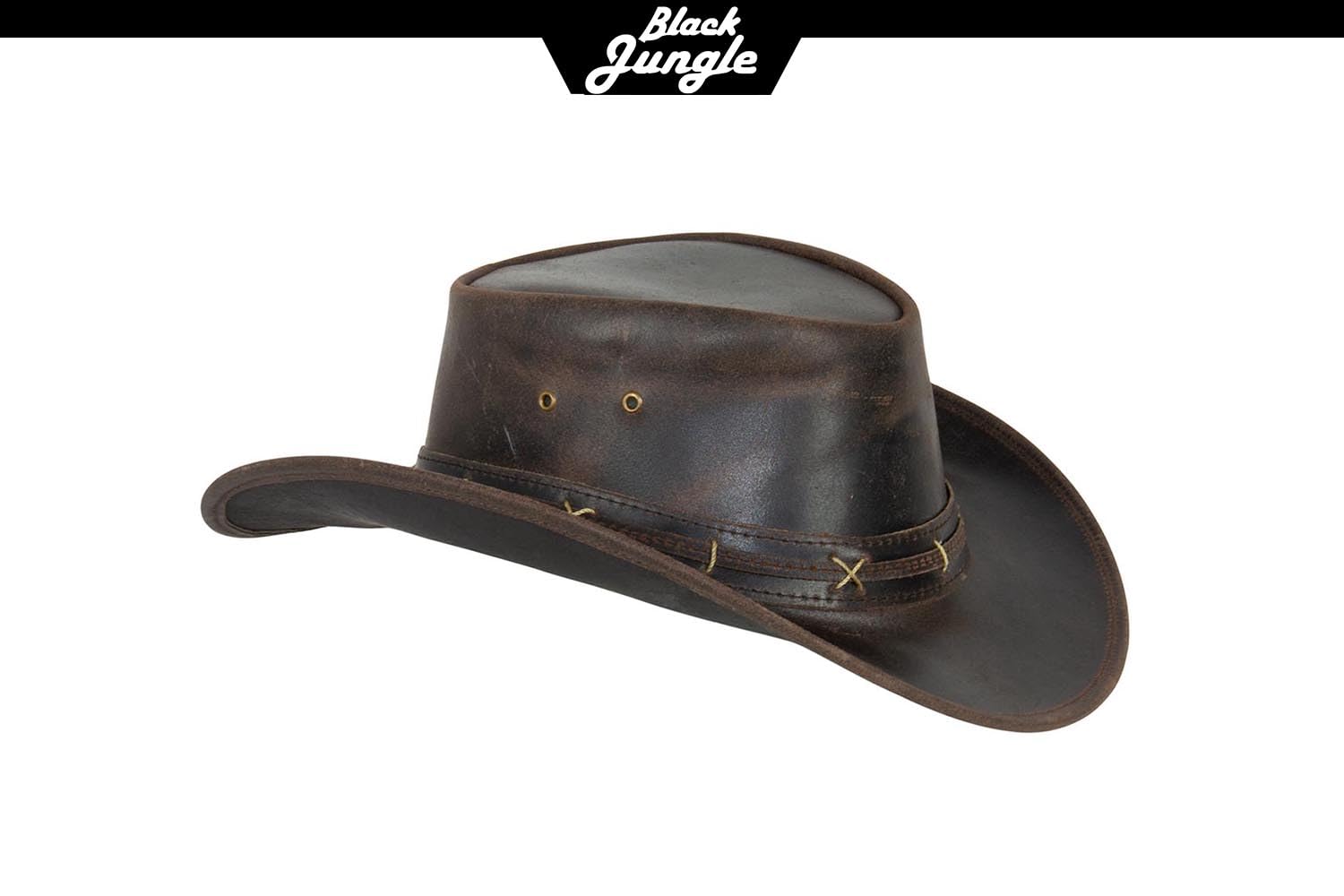 Black Jungle Roswell - Cappello da cowboy in pelle, marrone, M