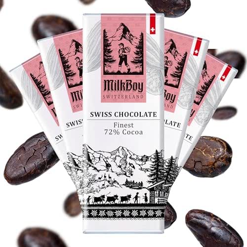 Milkboy Swiss Chocolates Gourmet Dark Chocolate Bar - 72% Chocolate