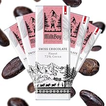 Milkboy Swiss Chocolates Gourmet Dark Chocolate Bar - 72% Chocolate Made in Switzerland, Kosher. Vegan Gluten Free, Dairy Free Swiss Chocolate Bars, Sustainably Farmed Cocoa Bars - 1.4 oz, 20 Pack