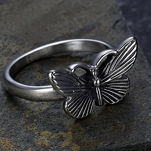 Jude Jewelers Stainless Steel Retro Vintage Butterfly Style Wedding Promise Statement Anniversary Ring4