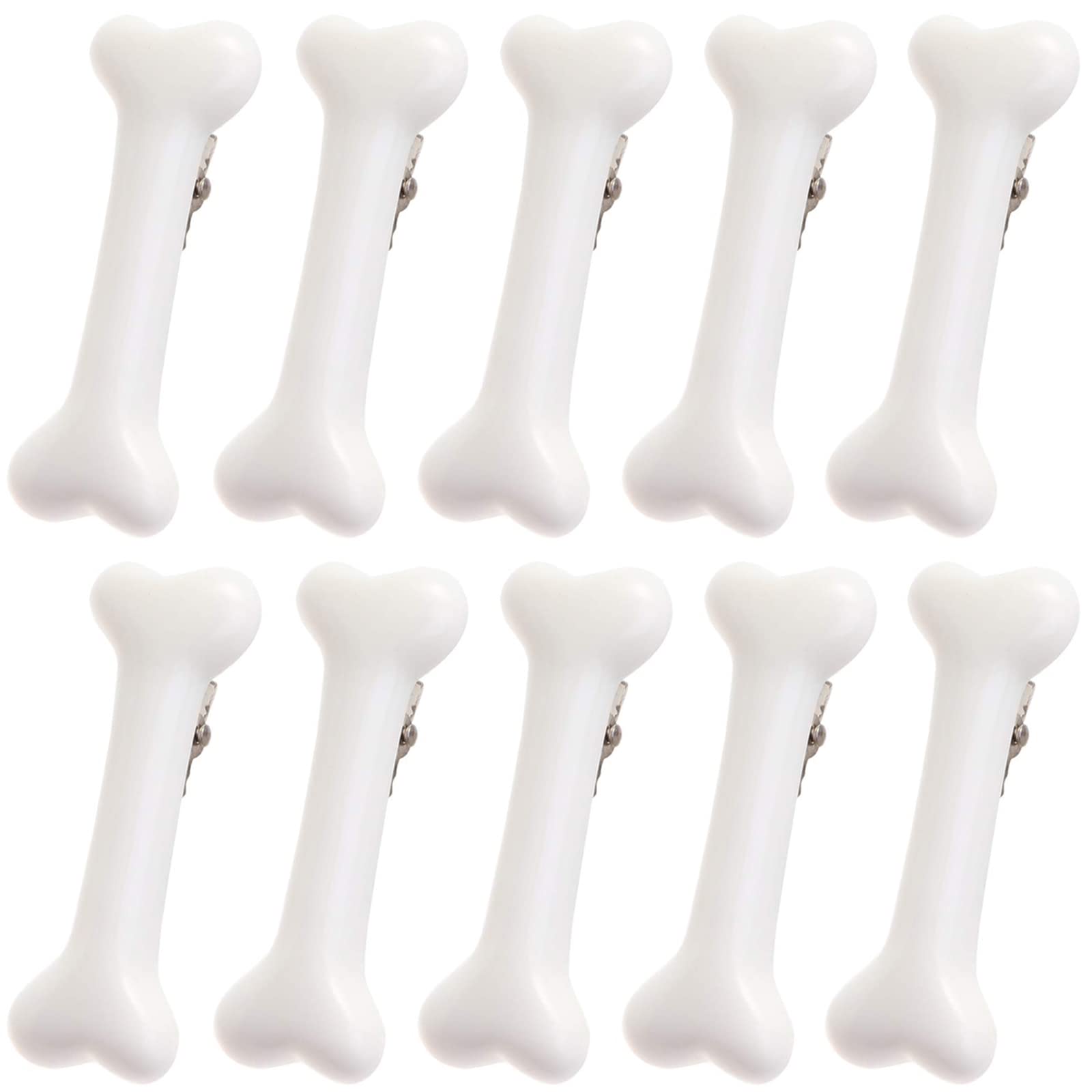10PCS Dog Bone Hair Clips Decorative Side Band Clips Hairpins Alligator Barrettes Cosplay Costume Hair Accessories for Christmas Halloween 5Pairs White