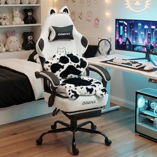 Dowinx Gaming Chair with Cat Ears and Paw Lumbar...