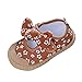 Scarpe da bambina singole, da sera, da principessa, da principessa, con lacci, scarpe da ballo, scarpe per il tempo libero, scarpe estive per bambini e bambine, con fiori, marrone, 24