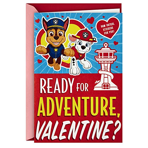 Hallmark Paw Patrol Valentines Day Card for Kids with Stickers (Ready for Adventure)