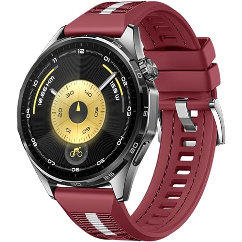 Correa de 22 mm compatible con Huawei Watch GT 6/5/4/3 de 46 mm de nailon con silicona para GT 6/5/4/3 Pro 46 mm, Vivoactive 4, Bip 6, Venu 4 45 mm, One Size, Nailon Nailon Silicona, Sin gemas Sin