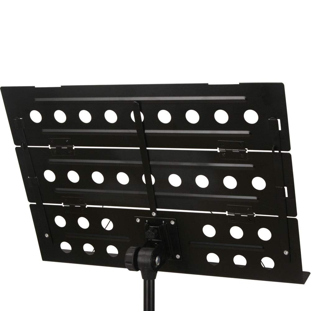 Professioneller höhenverstellbarer Notenständer aus Metall mit Stativfuß, ideal für mehrere Instrumente, Schwarz (50 x 145 cm)