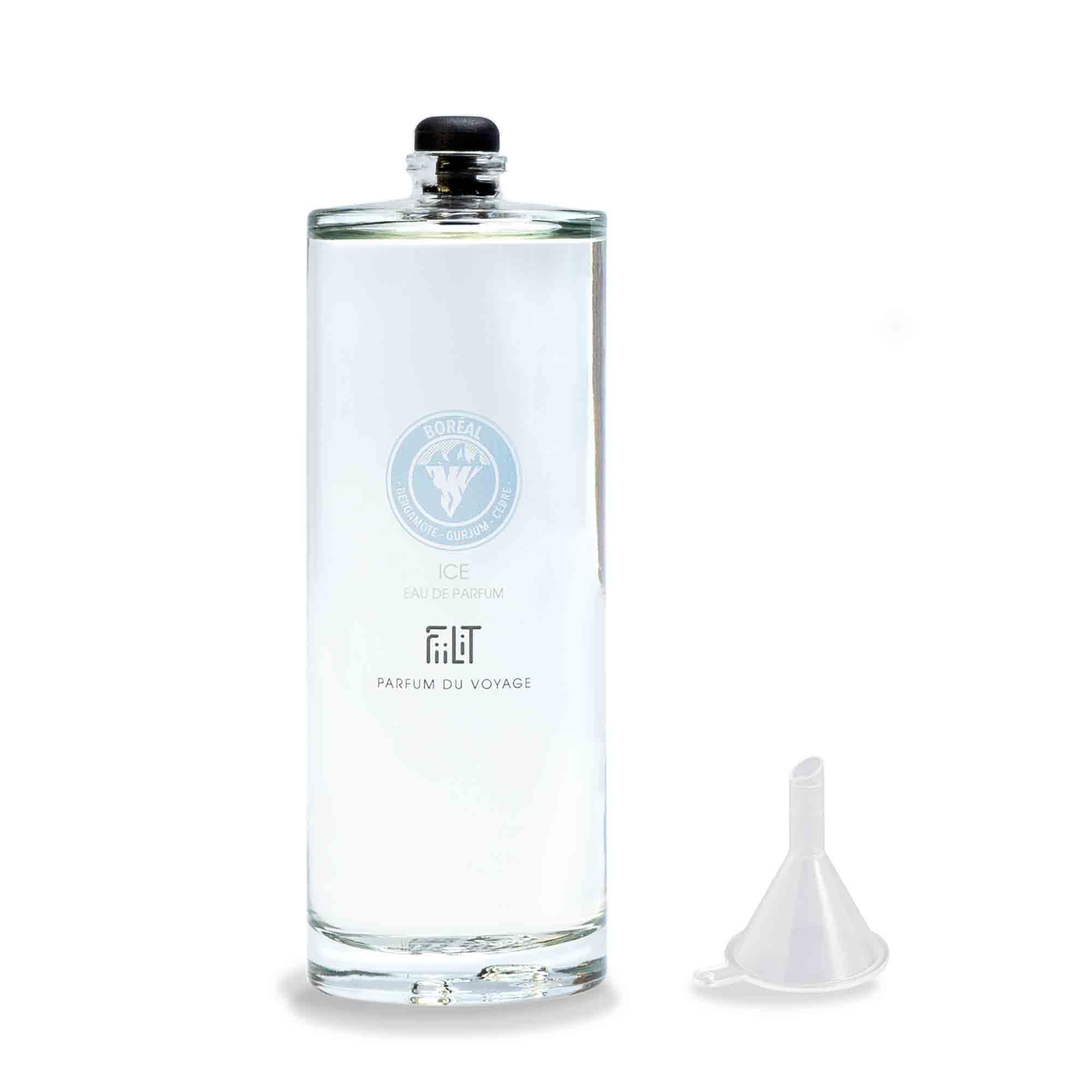 Woda perfumowana naturalna ICE BORÉAL 100 ml Napełnianie - FiiLiT perfumy podróżne - Mieszane - Dla kobiet i mężczyzn - Świeże bursztynowe