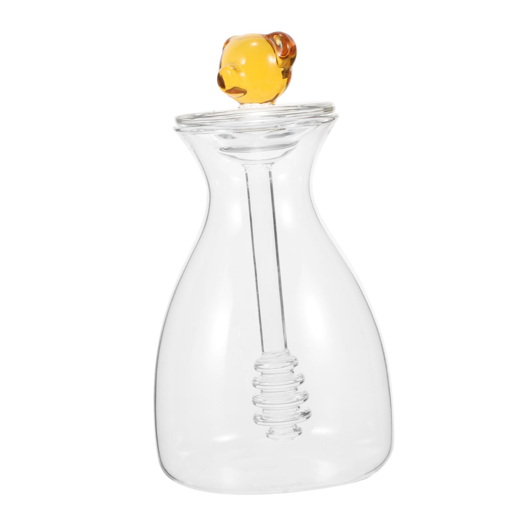 COLLBATH Honigglas Praktische Aufbewahrung mit Deckel und Honiglöffel aus Glas Großer Honigbehälter Kreatives und Einzigartiges Design für Zuhause für Honig und Marmelade
