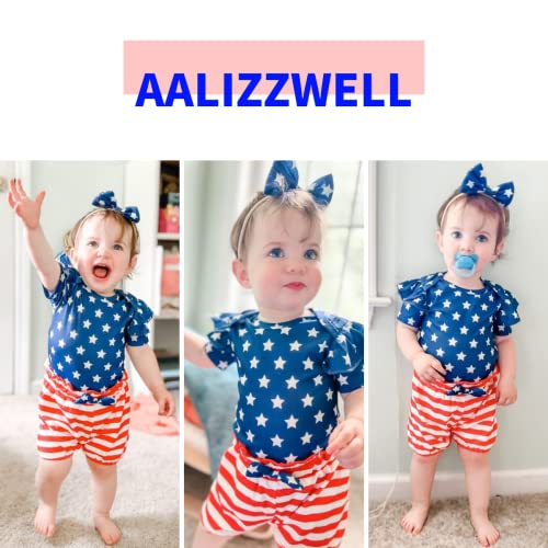 Image of Aalizzwell Baby Girls Ribbed Bodysuit Bloomer Shorts Outfits Summer Clothes