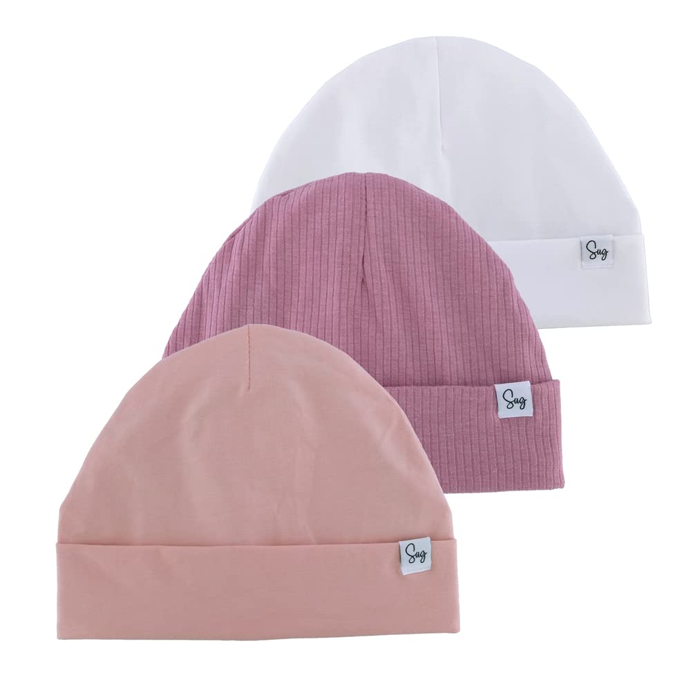 Jersey Beanie Hat for Newborn Baby Boys Girls Silky Satin Lined Hats Bonnet Toddler Infant Little Kids Beanies Caps, 203 Bundle 3pcs C, 0-6 Months