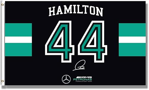 MOOR Lewis Flag Hamilton 44 - Bandera de 3 x 5 pies, impresión HD, color vibratpoliéster 150D para fanáticos de los automóviles
