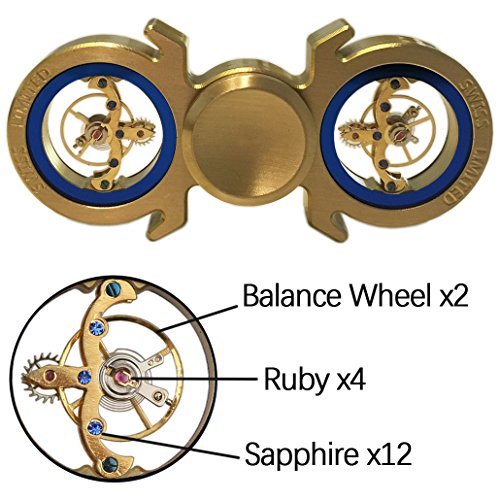 Amperer Brass Hand Spinner 4-6min, Fidget Spinner EDC Toy Metal Spinning Tops Gyro, Premium Bearing, Ultra Duarable (Brass 1)