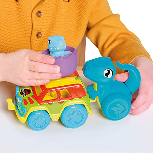 Toomies -TOOMIES E73251 Tomy Chase & Roll Raptors, Push-geçin, Dinozor Çocukları, Jurassic Dünya, Eğitim Renkleri ve Ses, Bebek Boys & Girls için Oyuncak 12 Ay +, Çok Renkli