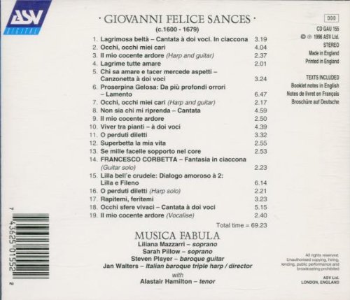 Miniatura 2 de Giovanni Sances 17th Century Music For Sopranos Harp  Guitar - Musica Fabula