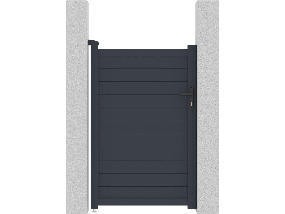 Habitat et Jardin Gartentor aus Aluminium Marc - 101,2 x 155,9 cm - Grau