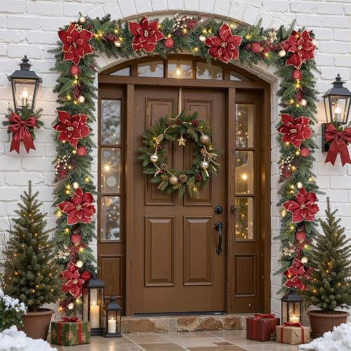 9FT Prelit Christmas Garland with Multi-Color LED Lights - image 5