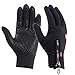 Onetraum wasserdichter Touchscreen Handschuhe Winter Fahrradhandschuhe Laufhandschuhe Sporthandschuh mit Touchscreen Funktion (Schwarz, M(Palm Breite Ca. 8,5cm))