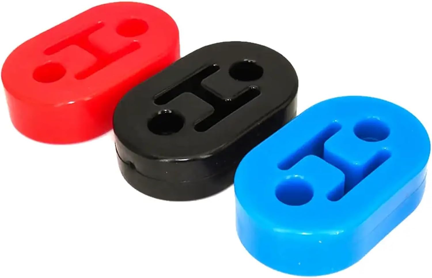 Rubber Exhaust Hanger 10PCS Car Rubber Exhaust Pipe Mount Brackets Universal 2 Holes Exhaust Hanger Modification Plus Long Muffler Support(Blue)