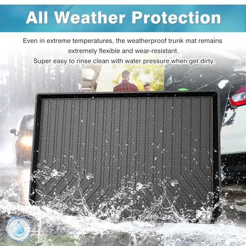 Image of Mixsuper Custom Fit Cargo Liner for Chevrolet Suburban /GMC Yukon XL /Cadillac Escalade ESV 2015-2020, All Weather Cargo Mat Rear Trunk Liner Behind The 3rd Row Seats Black