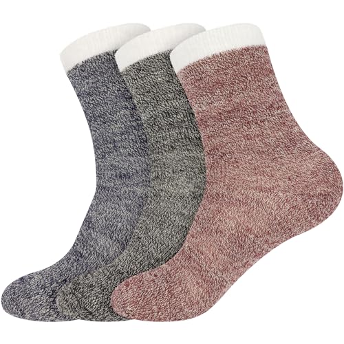 Image of BambooMN Women's Double Layer Thick Cabin Winter Socks - 3 Pairs