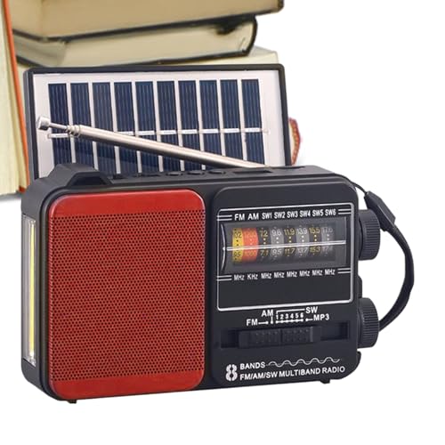 レトロラジオ - LEDライト付き FMラジオ,衝撃に強いコンパクトクラシックデザインのポータブルプレイヤー ガレージやアウトドアでの使用に最適