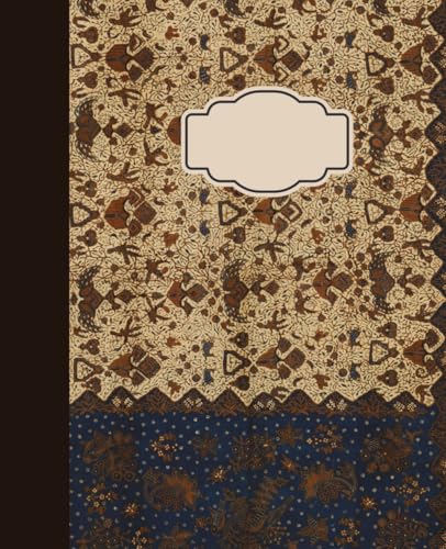 Indonesian handmade batik fabric design unique pattern notebook, lined journal wide ruled 120 pages.: Great for study, work, or journaling suitable ... Good for gifts, collections and every day use