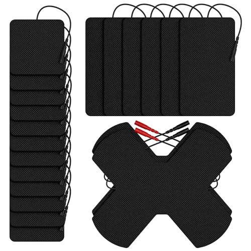 DOMAS TENS Unit Electrode Pads - Paquete de 20 piezas de varios tamaños (XL), reutilizables y sin látex, 2 mm - Perfecto para el alivio del dolor de espalda y la estimulación muscular
