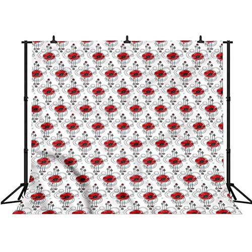 Foto-Hintergrund, Vinyl, 2,4 x 2,4 m, Motiv: rote Mohnblume, geometrische Fotohintergründe für Babys, Neugeborene… – Bild 4