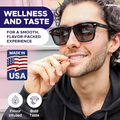 quitpix to help quit smoking extra thick flavored toothpicks with nac amp l-theanine that can help quit smoking - oral fixation - nicotine free - kosher vegan 5 flavors variety pack made in usa